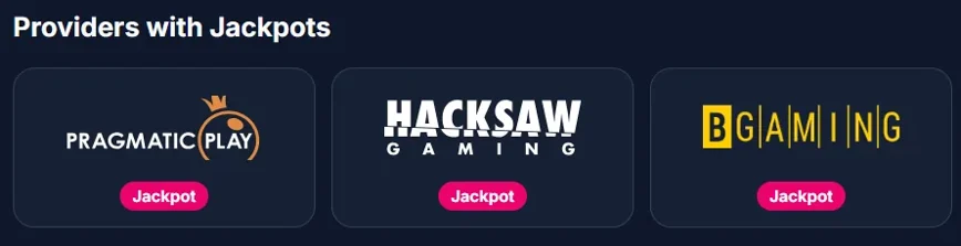Proveedores con jackpot en Lukkly: Pragmatic Play, Hacksaw Gaming y BGaming